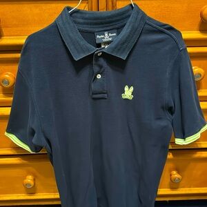 Psycho Bunny Size 6 Large Polo (Navy and Neon Green)